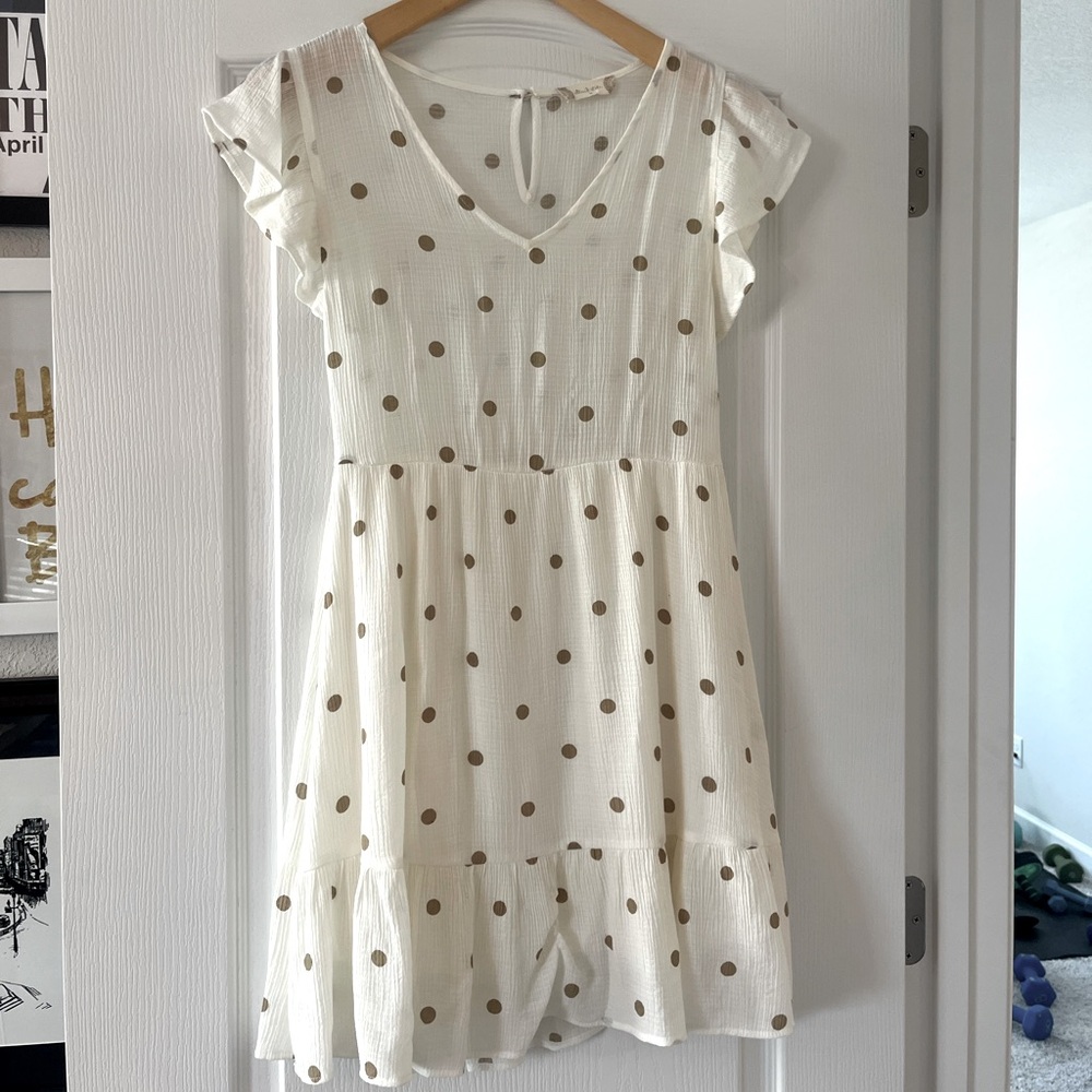 Altar'd State Swiss Dot white dress size medium